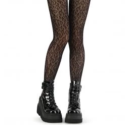Demonia Leopard Print Pantyhose